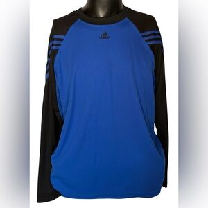 Vintage Y2K Adidas Active Athleisure Long Sleeve Tee Blue & Black Men’s Size L